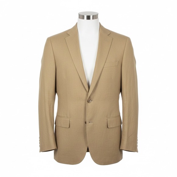 J. Crew Ludlow Blazer Mens 36R Suit Jacket Tan Khaki Baird McNutt Irish Linen